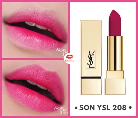 Son YSL 208 Fuchsia Fetiche Màu Hồng Tím 